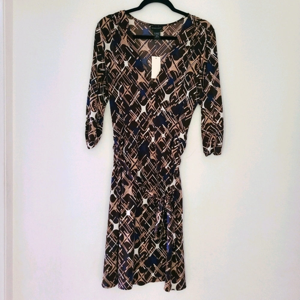 NEW YORK & COMPANY 3/4 sleeves wrap dress